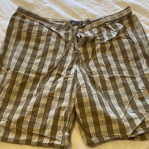Patagonia Brown Plaid Swim Board Shorts